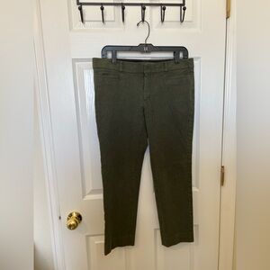Banana Republic Sloan Fit Slim Crop Pants Olive Green Women’s Size 8